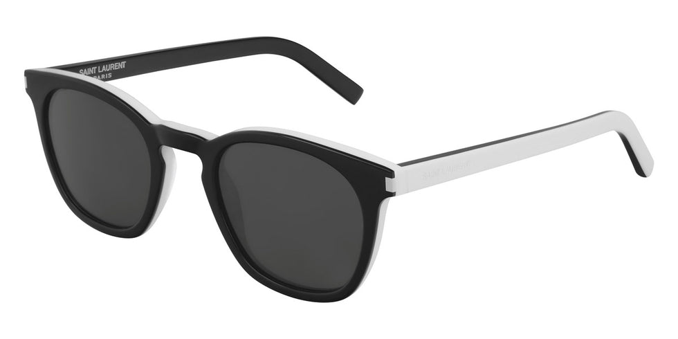 Saint Laurent® 28 SL 28 034 49 - Black/White / Gray Sunglasses