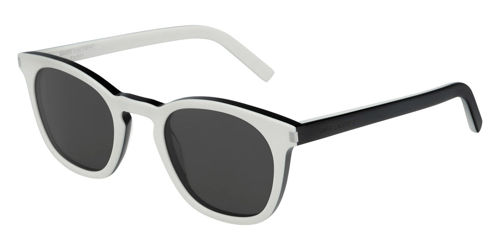 Saint Laurent® 28 SL 28 035 49 - White/Black / Gray Sunglasses
