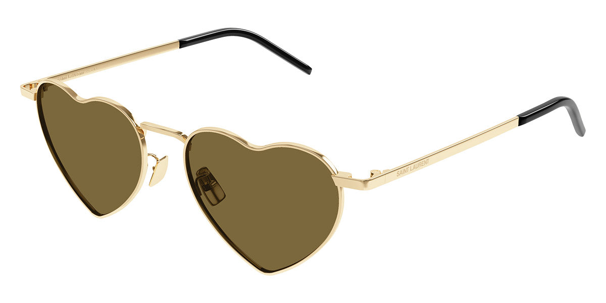 Saint Laurent® 301 LOULOU SL 301 LOULOU 015 52 - Gold / Brown Sunglasses