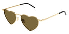 Saint Laurent® 301 LOULOU SL 301 LOULOU 015 52 - Gold / Brown Sunglasses
