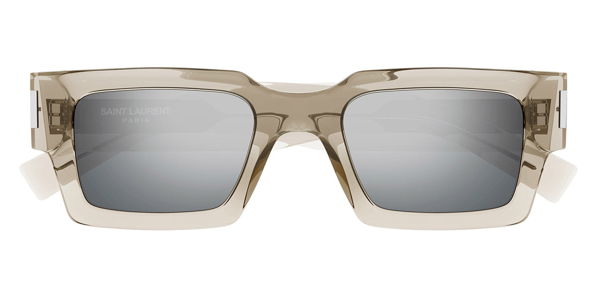 Saint Laurent® 572 SL 572 003 50 - Beige / Silver Mirrored Sunglasses