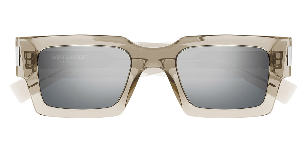 Saint Laurent® 572 SL 572 003 50 - Beige / Silver Mirrored Sunglasses