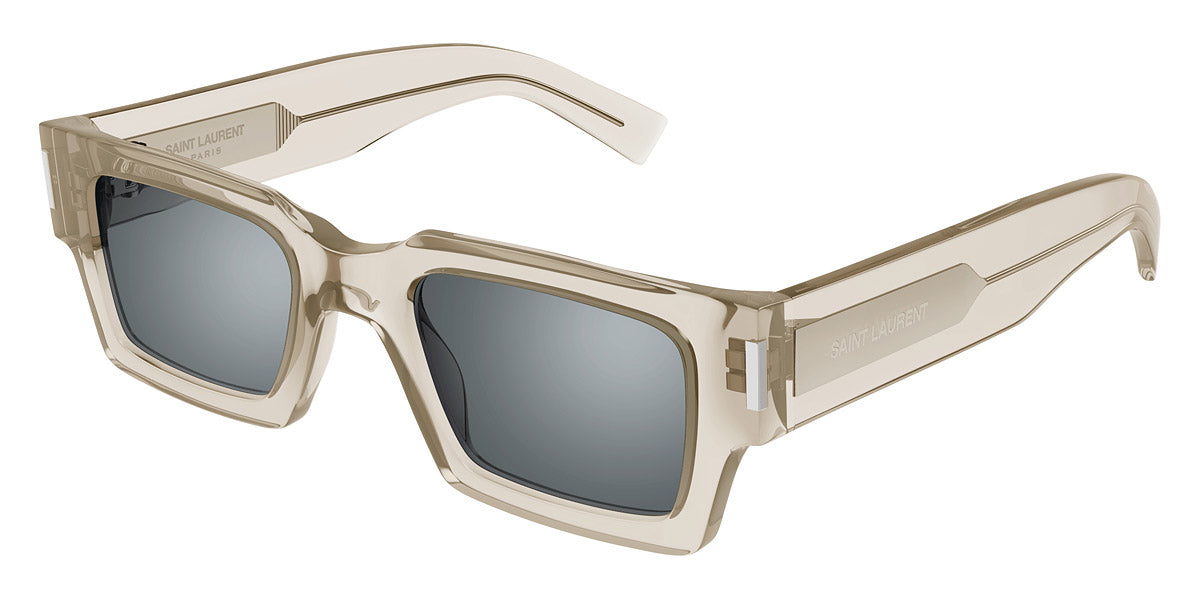 Saint Laurent® 572 SL 572 003 50 - Beige / Silver Mirrored Sunglasses