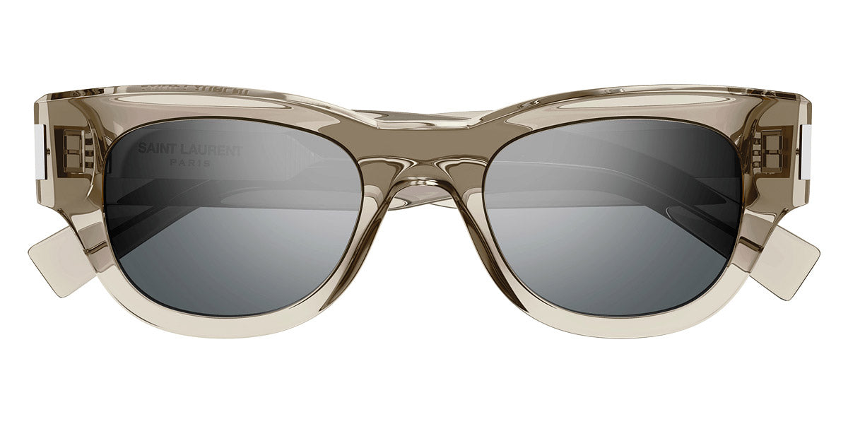 Saint Laurent® 573 SL 573 003 49 - Beige / Silver Mirrored Sunglasses