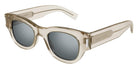 Saint Laurent® 573 SL 573 003 49 - Beige / Silver Mirrored Sunglasses