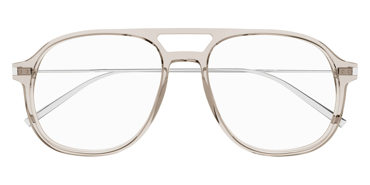 Saint Laurent® 626 SL 626 003 55 - Beige/Silver / Transparent AR Eyeglasses