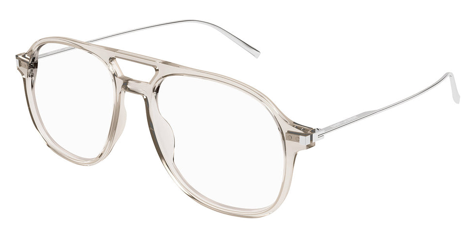 Saint Laurent® 626 SL 626 003 55 - Beige/Silver / Transparent AR Eyeglasses