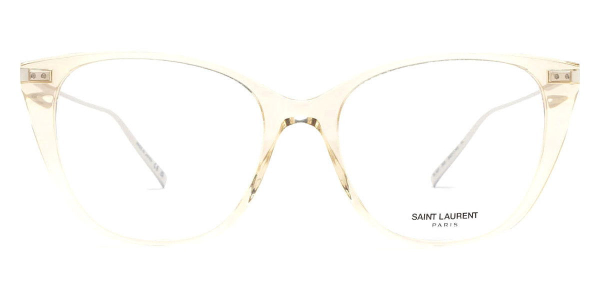 Saint Laurent® 627 SL 627 003 54 - Beige/Silver / Transparent AR Eyeglasses