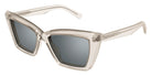 Saint Laurent® 657/F SL 657/F 003 55 - Beige / Silver Mirrored Sunglasses