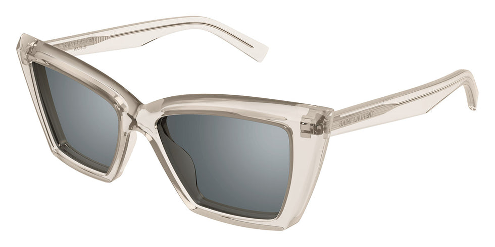Saint Laurent® 657/F SL 657/F 003 55 - Beige / Silver Mirrored Sunglasses
