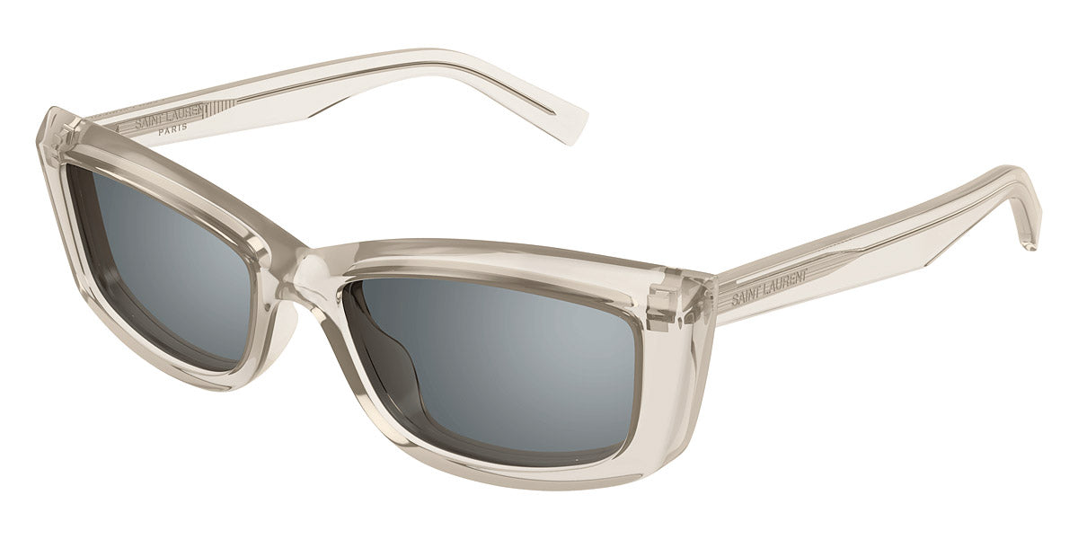 Saint Laurent® 658 SL 658 003 54 - Beige / Silver Mirrored Sunglasses