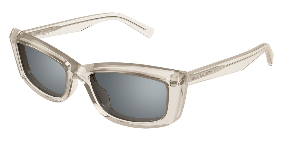 Saint Laurent® 658 SL 658 003 54 - Beige / Silver Mirrored Sunglasses