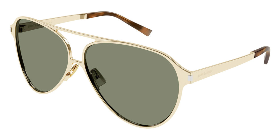 Saint Laurent® 734 SL 734 004 62 - Gold / Green Sunglasses