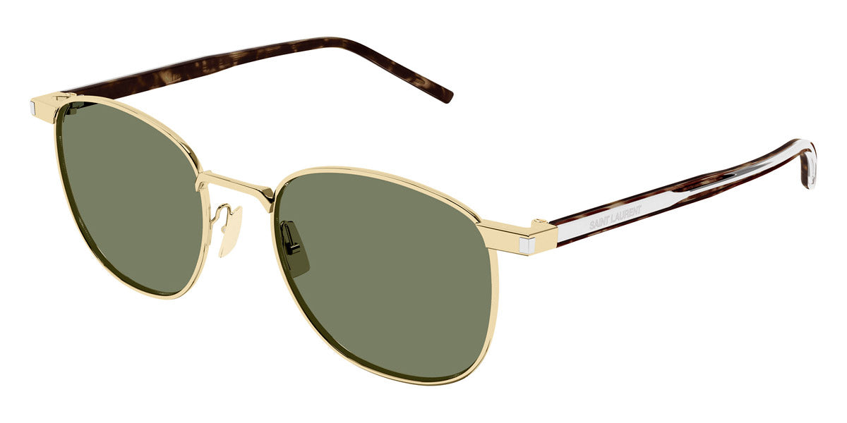 Saint Laurent® 747 SL 747 003 51 - Gold/Crystal / Green Sunglasses