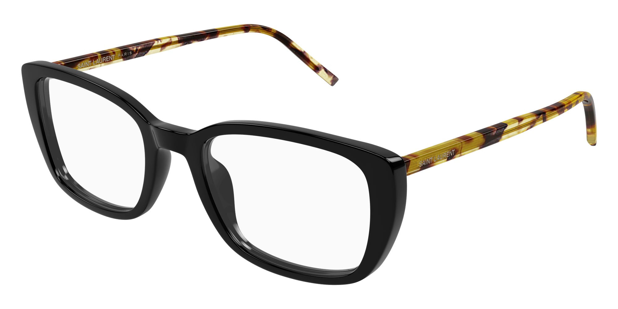 Saint Laurent® 776 SL 776 010 49 - Black/Havana / Transparent AR Eyeglasses