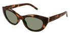 Saint Laurent® M115 SL M115 003 54 - Havana / Green Sunglasses