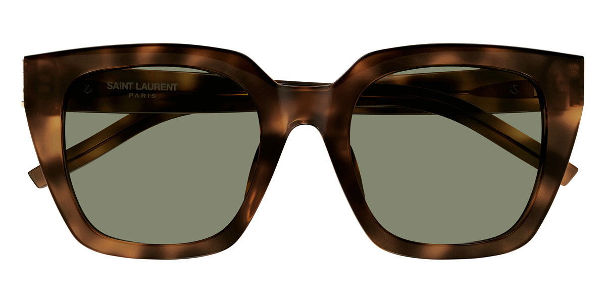 Saint Laurent® M143/F SL M143/F 003 52 - Havana / Green Sunglasses
