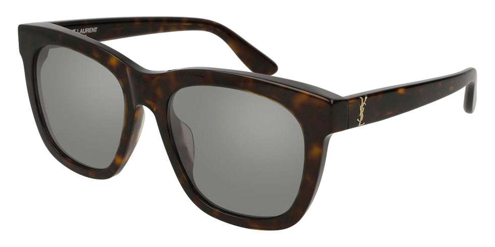 Saint Laurent® M24/K SL M24/K 002 55 - Havana / Silver Flash Sunglasses