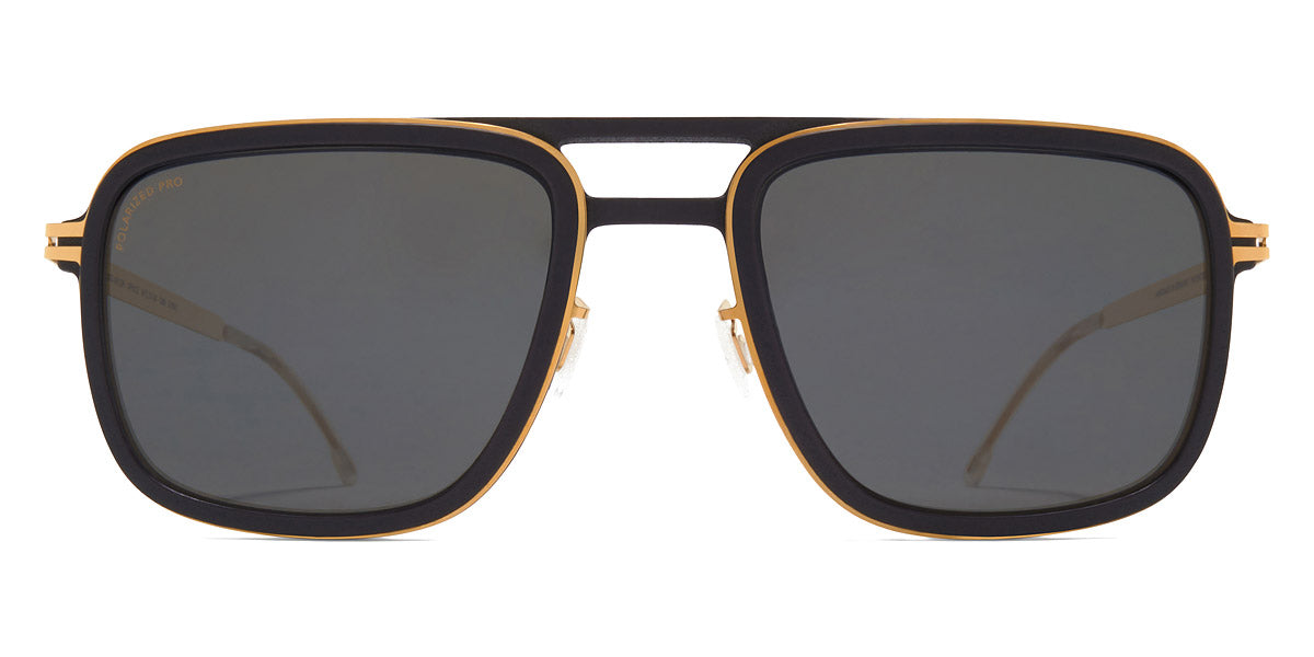 Mykita® SPRUCE MYK SPRUCE MH7 Pitch Black/Glossy Gold / Polarized Pro Hi-Con Grey 54 - MH7 Pitch Black/Glossy Gold / Polarized Pro Hi-Con Grey Sunglasses