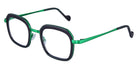 NaoNed® Taveeg NAO Taveeg 83GFT 49 - 83GFT Transparent Graphite Grey/Matt Intense Green Eyeglasses