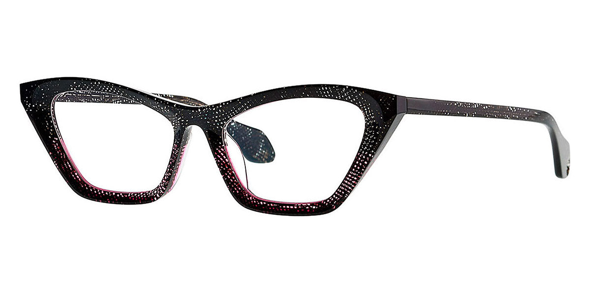 Theo® Mille+89 TH MILLE 89 033 53 - Black Lattice+Transparent Shocking Pink Eyeglasses