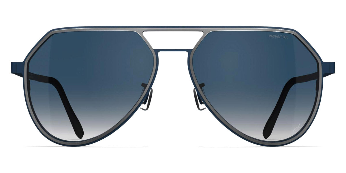 Blackfin® THUNDER BAY BLF Thunder Bay Sun 1846 58 - Satin Silver/Shadow Dark Blue Sunglasses