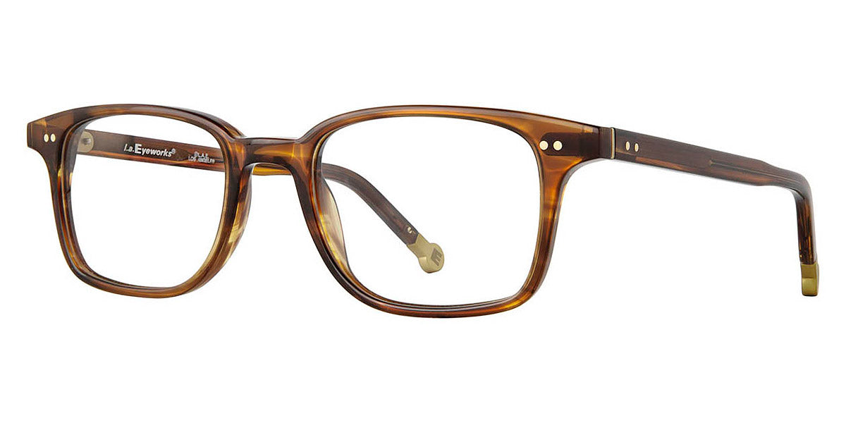 Fiction by L.A. Eyeworks BOA 076-076 Eyeglasses FRAMES ONLY Striped Brown L.A. Eyeworks FAIRFAX Eyeglasses | Select Eyewear main image 4