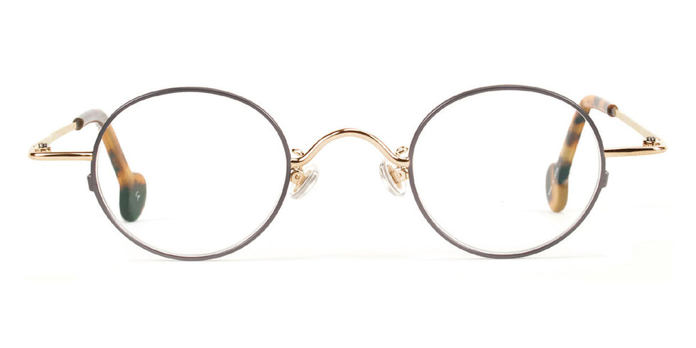 L.A.Eyeworks® BODHI 2  LA BODHI 2 544421 41 - Brown Satin with Shiny Gold Eyeglasses