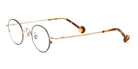 L.A.Eyeworks® BODHI 2  LA BODHI 2 544421 41 - Brown Satin with Shiny Gold Eyeglasses