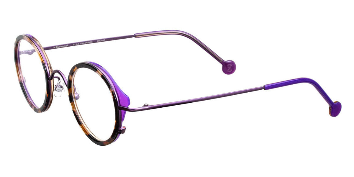 L.A.Eyeworks® GARCIA  LA GARCIA 203463 43 - Purple Tortoise with Deep Eggplant Satin Eyeglasses