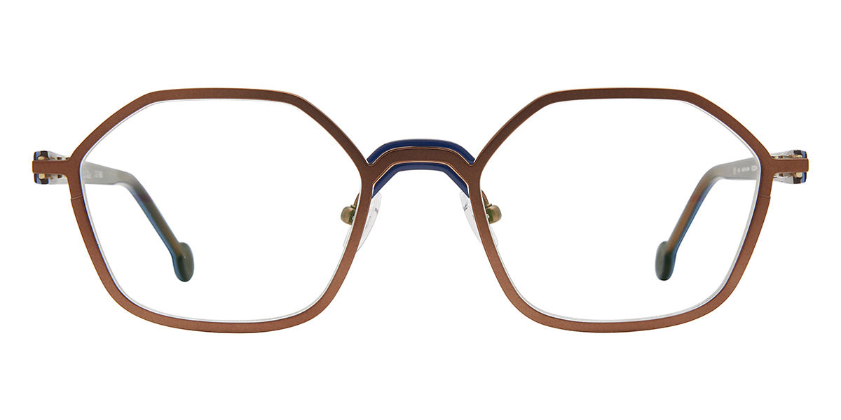 L.A.Eyeworks® WHELK  LA WHELK 542238 51 - Brown Matte with Blue Fin Eyeglasses