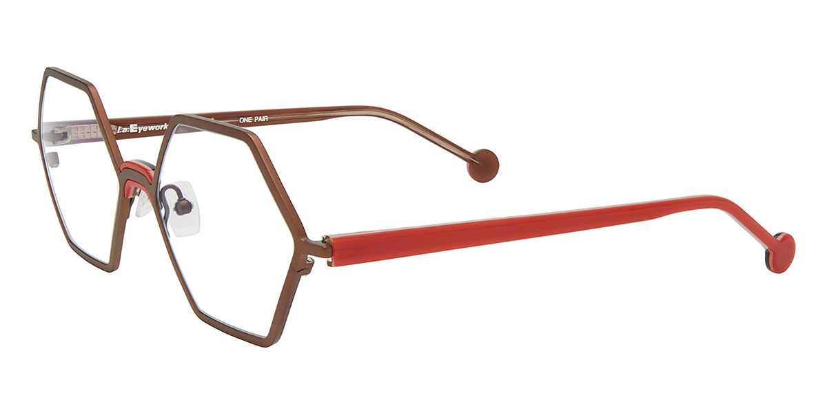 L.A.Eyeworks® POMFRET  LA POMFRET 467M644 53 - Brown Matte with Flambe Eyeglasses
