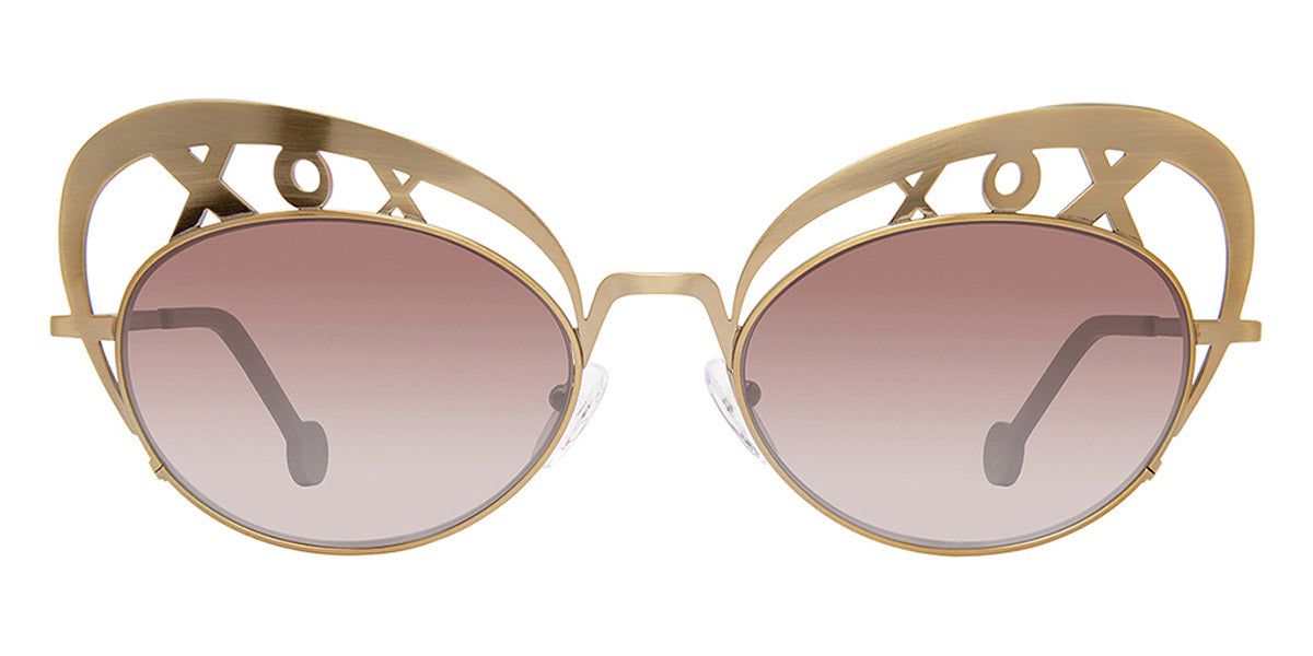 L.A.Eyeworks® XOX LA XOX 821 58 - Brushed Gold with Red Temple Tips Sunglasses