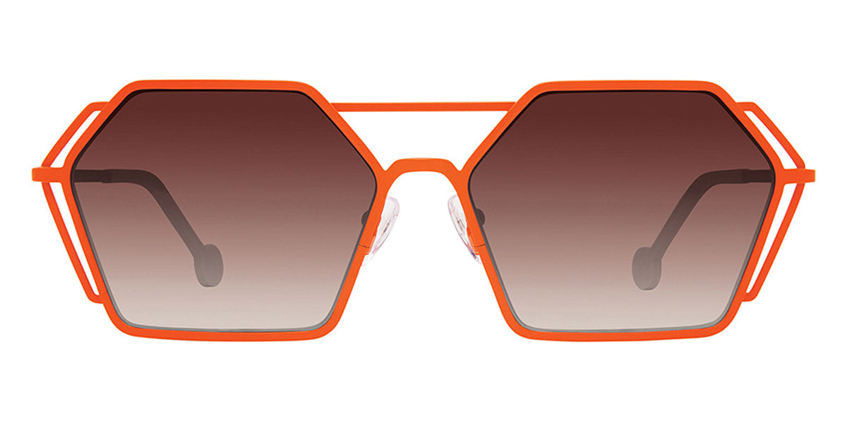 L.A.Eyeworks® GASPARI  LA GASPARI 825 61 - Orange with Pink Temple Tips Sunglasses