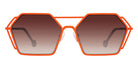 L.A.Eyeworks® GASPARI  LA GASPARI 825 61 - Orange with Pink Temple Tips Sunglasses