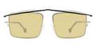 L.A.Eyeworks® COTATI  LA COTATI 821822 61 - Black On Silver with Teal Temple Tips Sunglasses