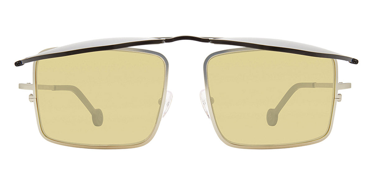 L.A.Eyeworks® COTATI  LA COTATI 821822 61 - Black On Silver with Teal Temple Tips Sunglasses