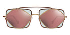 L.A.Eyeworks® COTATI  LA COTATI 821822 61 - Black On Silver with Teal Temple Tips Sunglasses