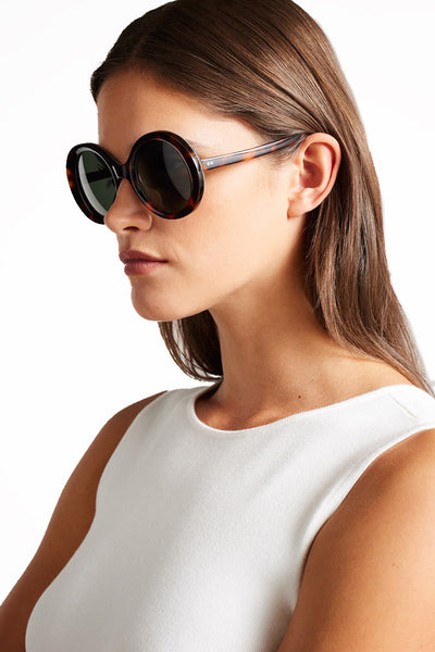 OLIVER GOLDSMITH® & TED BAKER® -1960'S  TORTOISE SUNGLASSES ON PERSON