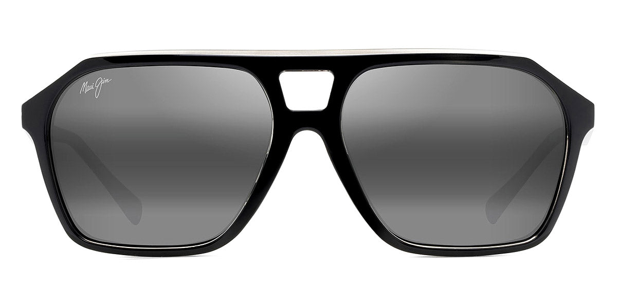 Maui Jim® Wedges 880-02 - Black Gloss with Crystal interior / Neutral Grey Sunglasses