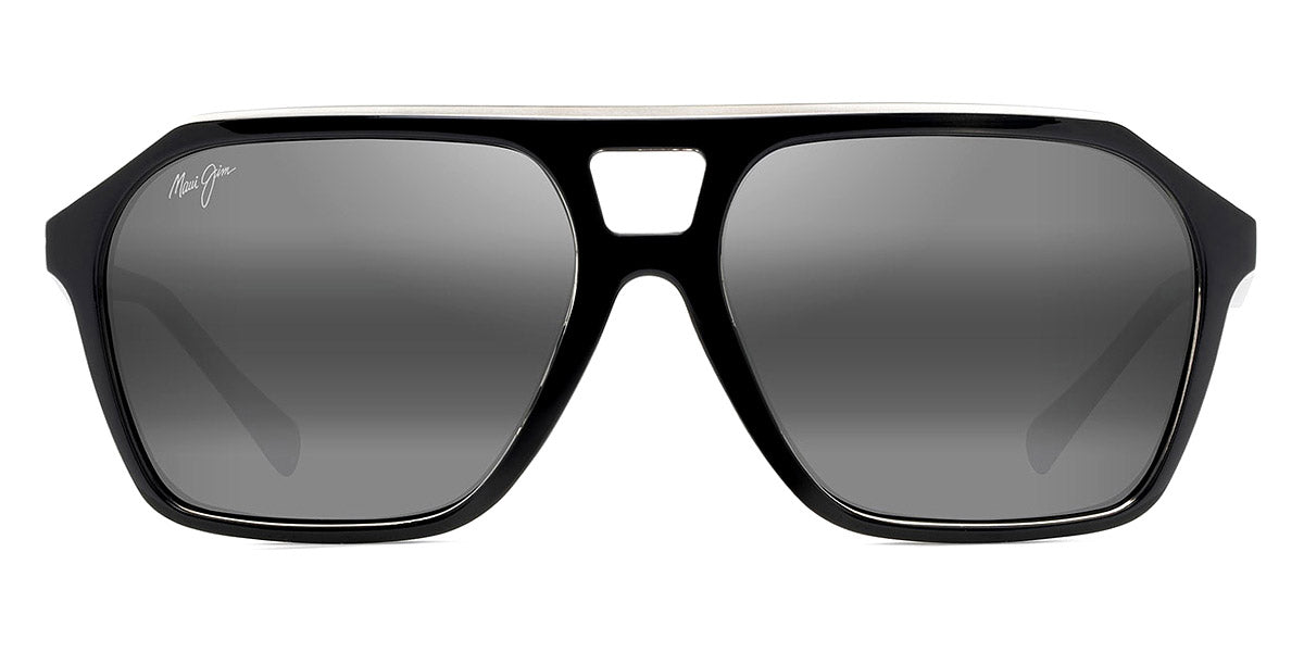 Maui Jim® Wedges 880-02 - Black Gloss with Crystal interior / Neutral Grey Sunglasses