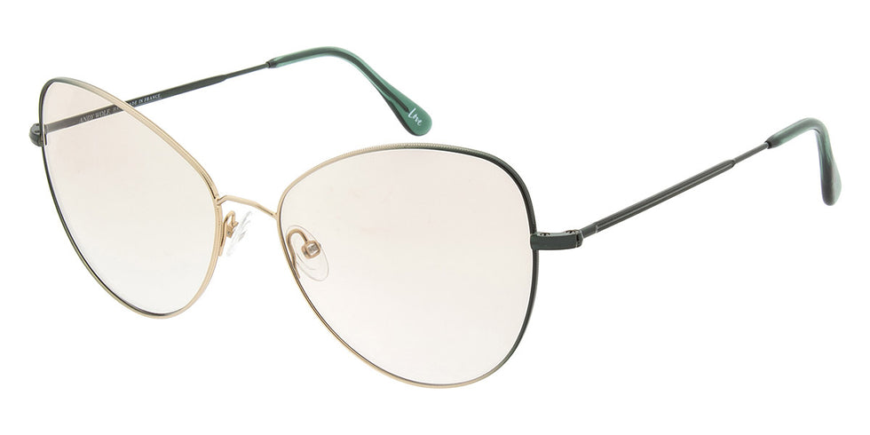 Andy Wolf® 4740 ANW 4740 E 57 - Gold/Green E Eyeglasses