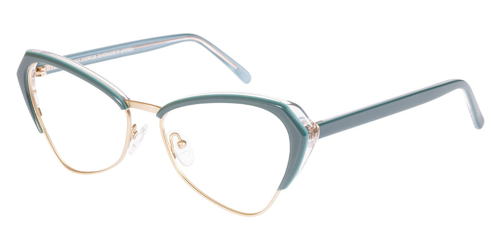 Andy Wolf® 5047 ANW 5047 E 57 - Teal/Gold E Eyeglasses