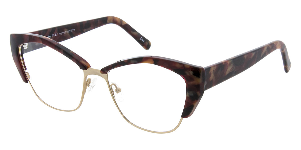 Andy Wolf® 5093 ANW 5093 E 56 - Berry/Gold E Eyeglasses