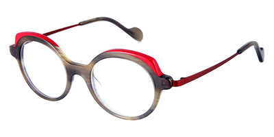NaoNed® Ardana NAO Ardana 46102 47 - Wooded and Raspberry Horn / Matte Dark Red Eyeglasses