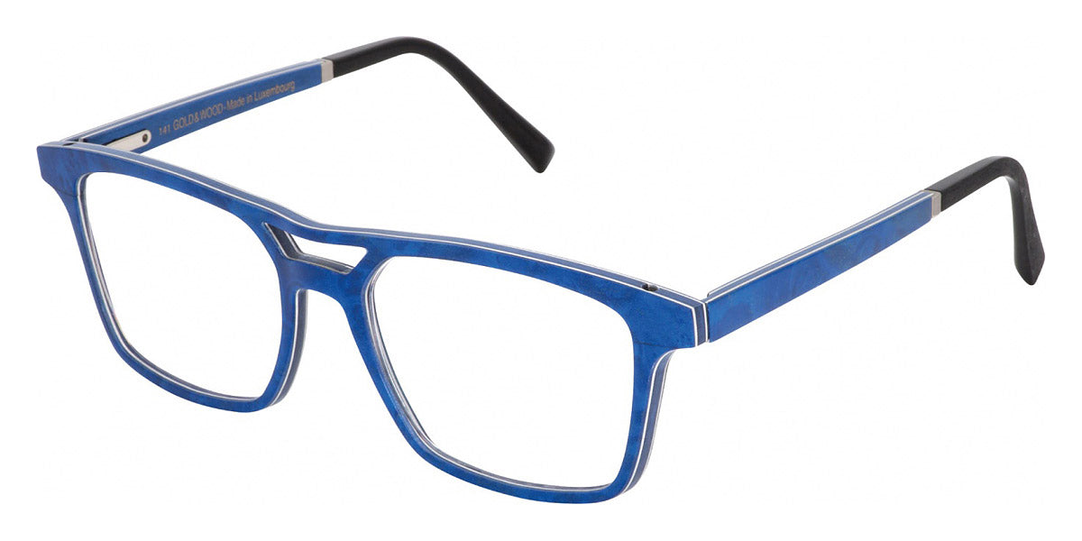 Gold & Wood® ARION G&W ARION 41 53 - 41 - Glossywood/Blue Madrona Burl/Electric Blue Birch Eyeglasses
