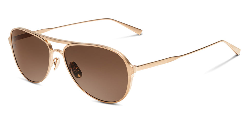 SALT.® BARRETT SAL BARRETT 003 60 - Brushed Honey Gold/CR39 Deep Brown Sunglasses