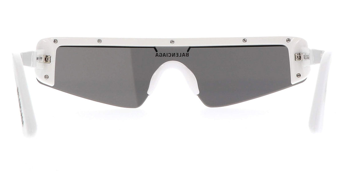 Balenciaga® BB0003S - White / Silver Mirrored Sunglasses