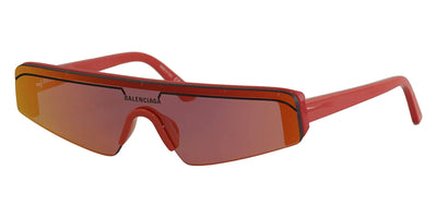 Balenciaga® BB0003S - Red / Red Mirrored Sunglasses