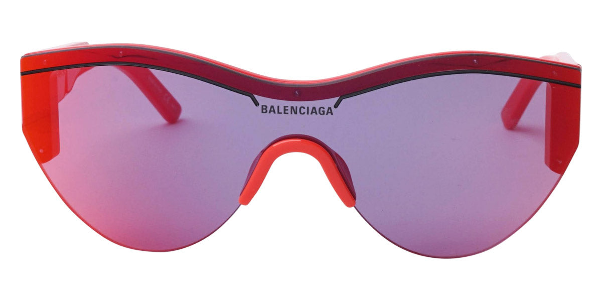 Balenciaga® BB0004S - Red / Red Mirrored Sunglasses